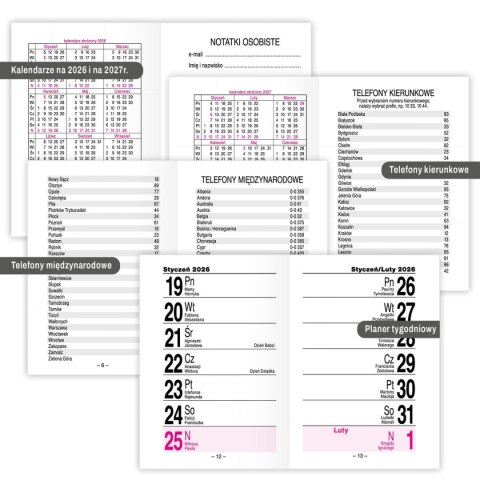 Kalendarz książkowy (terminarz) mix A7 Press (TYGODNIOWY)