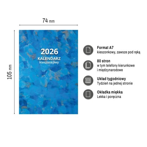 Kalendarz książkowy (terminarz) mix A7 Press (TYGODNIOWY)