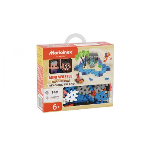 Klocki konstrukcyjne Mini Waffle City 148 elementów wyspa skarbów Marioinex Klocki konstrukcyjne Mini Waffle City 148 elementów wyspa skarbów Marioinex