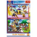 Puzzle Paw Patrol Psi dzień zabaw 2x24 el. Trefl (34433)