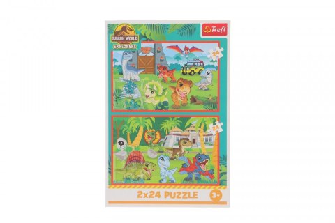 Puzzle Universal Jurassic World Małe dinozaury 2x24 el. Trefl (34437)