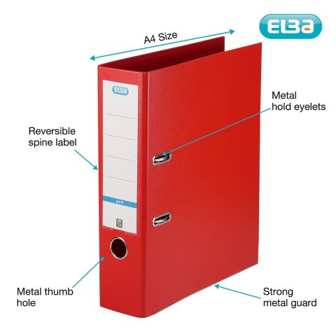Segregator dźwigniowy 8 cm Pro+ A4 80mm czerwony Elba (100202172)