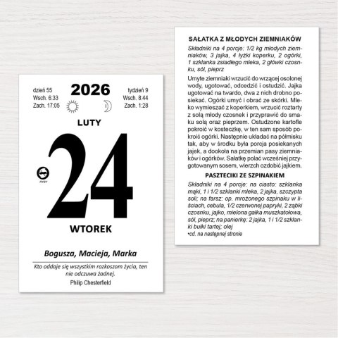 Kalendarz ścienny ZDZIERAK FAMILIJNY B7 Press