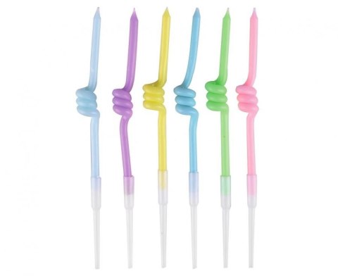 Świeczka urodzinowa Spirale, makaronikowe, 12x0.25 cm, 6 szt. Godan (BH-SSMA)