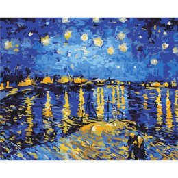 Zestaw kreatywny Malowanie Po Numerach 40x50 cm Gwiaździsta noc nad Rodan Brushme (BS323)