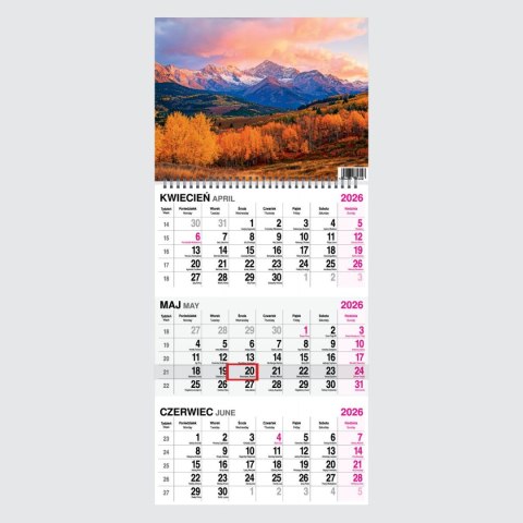 Kalendarz ścienny GÓRY 310mm x 790mm Press