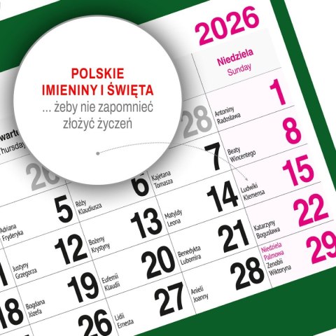 Kalendarz ścienny GÓRY 310mm x 790mm Press