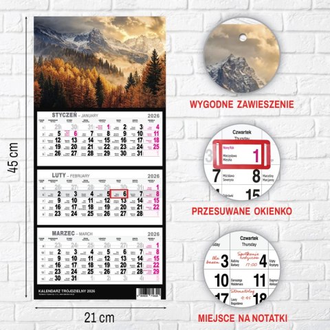 Kalendarz ścienny GÓRY A5 250mm x 450mm Press