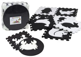 Mata dla malucha Puzzle Mata Kontrastowa Edukacyjna Pianka EVA Czarno-Białe 19 ele. Lean (17481)