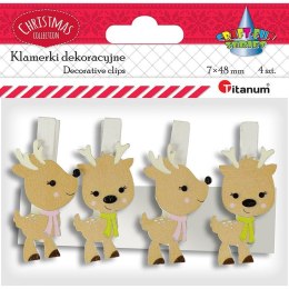 Ozdoba drewniana Craft-Fun Series klamerki XMAS renifery Titanum (AQE19118-3)