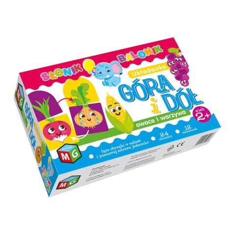 Układanka UKŁADANKA GÓRA-DÓŁ: OWOCE I WARZYWA Multigra