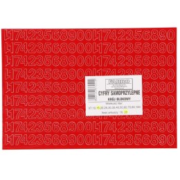 Cyfry samoprzylepne czerwone Farro