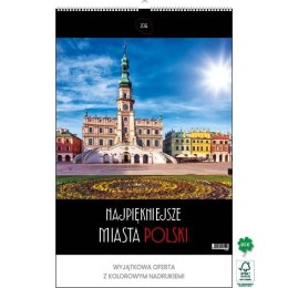 Kalendarz ścienny NAJ.MIASTA POLSKI 13 planszowe 315mm x 500mm Jotan (WP 119)