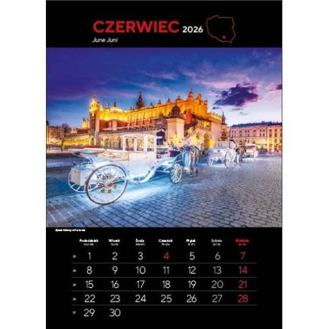 Kalendarz ścienny NAJ.MIASTA POLSKI 13 planszowe 315mm x 500mm Jotan (WP 119)