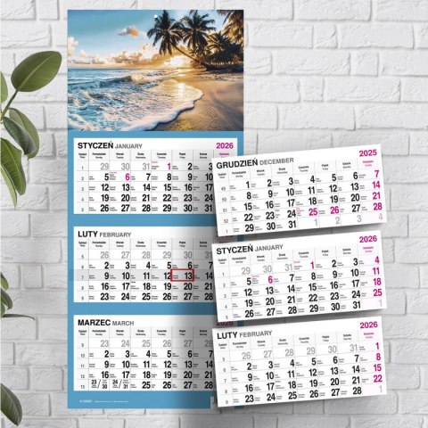 Kalendarz ścienny PALMY 310mm x 790mm Press