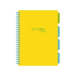 Kołozeszyt (kołonotatnik) NEON ŻÓŁTY B5 100k. 80g krata Strigo (PADS014)