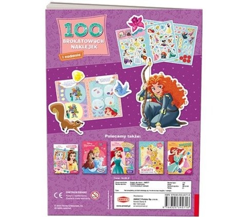 Książka dla dzieci Disney Księżniczka. 100 brokatowych naklejek Ameet (NB 9108)