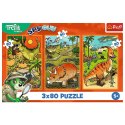 Puzzle Trefliki w świecie dinozaurów 3x80 el. Trefl (34888)