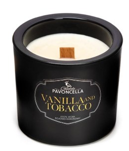 Świeczka ozdobna Classico Vanilla and Tabacco czarna 170g Pavoncella (5905711530394)
