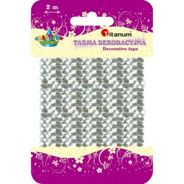 Taśma ozdobna Craft-Fun Series z cekinami 6x2 [mm x m] srebrna Titanum (363633)