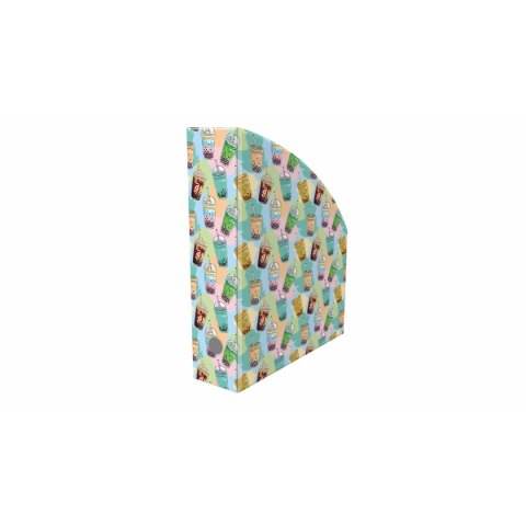 Pojemnik na dokumenty pionowy Bubble tea A4 mix nadruk karton pokryty folią Biurfol (NSE-01-37)