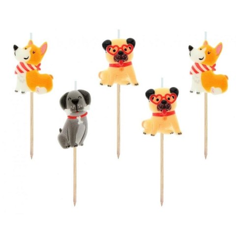 Świeczka urodzinowa pikery Pieski, 5 szt. Godan (SF-PPIE)