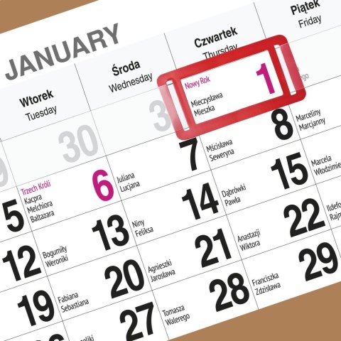 Kalendarz ścienny PIES A5 210mm x 450mm Press