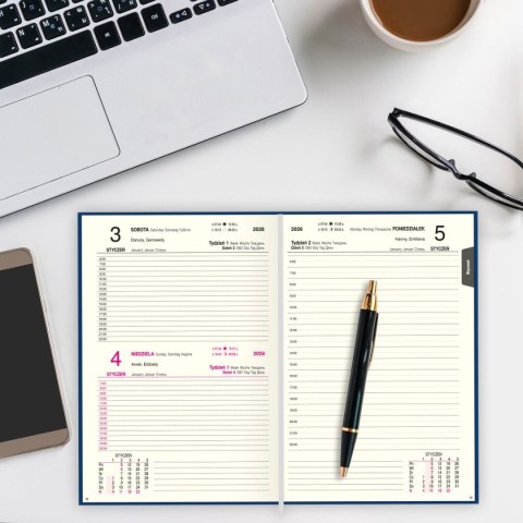 Kalendarz książkowy (terminarz) PREMIUM A5 Press (DZIENNY)