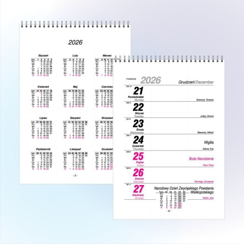 Kalendarz biurkowy A5 A5 Press (TYGODNIOWY)