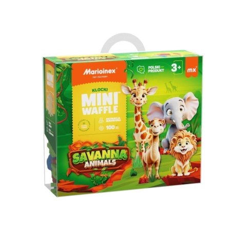 Klocki konstrukcyjne Mini Waffle 100el Animals Sawanna Marioinex (5903033907085) Klocki konstrukcyjne Mini Waffle 100el Animals Sawanna Marioinex (5903033907085)
