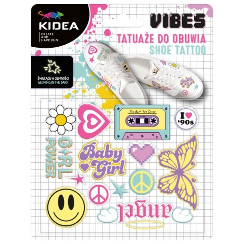 Tatuaż GOOD VIBES TATUAŻE DO OBUWIA ŚWIECĄCE W CIEMNOŚCI Kidea (TZOCKA) Tatuaż GOOD VIBES TATUAŻE DO OBUWIA ŚWIECĄCE W CIEMNOŚCI Kidea (TZOCKA)