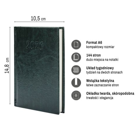 Kalendarz książkowy (terminarz) PRESTIGE A6 Press (tygodniowy) Kalendarz książkowy (terminarz) PRESTIGE A6 Press (tygodniowy)