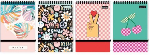 Kołozeszyt (kołonotatnik) zamykany na gunkę A6 96k. 70g krata (nd) (2571)