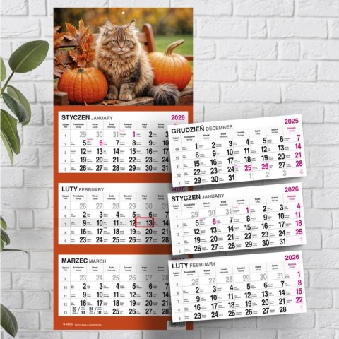 Kalendarz ścienny KOT 310mm x 790mm Press