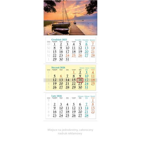 Kalendarz ścienny trójdzielny 320mm x 860mm Lucrum (KT05)