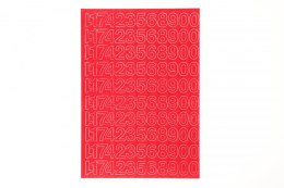 Cyfry samoprzylepne czerwone Farro