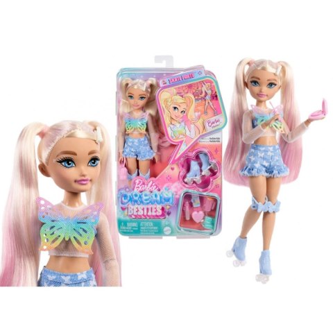 Lalka Dream Besties modowa Malibu na wrotkach + akcesoria [mm:] 290 Barbie (JFX96)