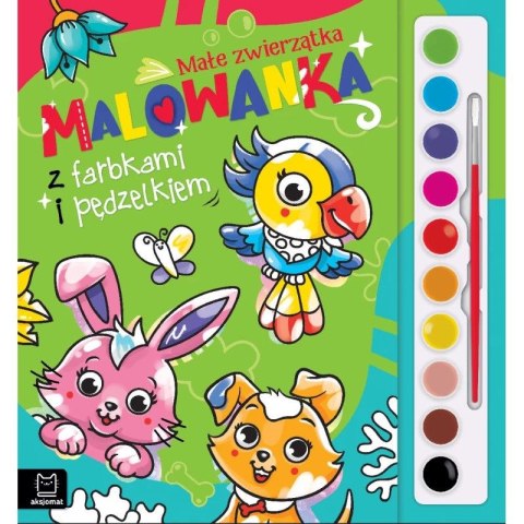 Książka dla dzieci Małe zwierzątka Malowanka z farbkami i pędzelkiem Książka dla dzieci Małe zwierzątka Malowanka z farbkami i pędzelkiem