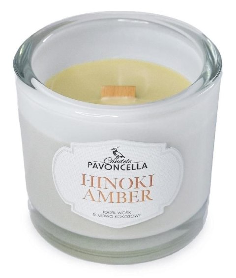 Świeczka ozdobna Classico Hinoki Amber biała 170g Pavoncella (5905711530509)