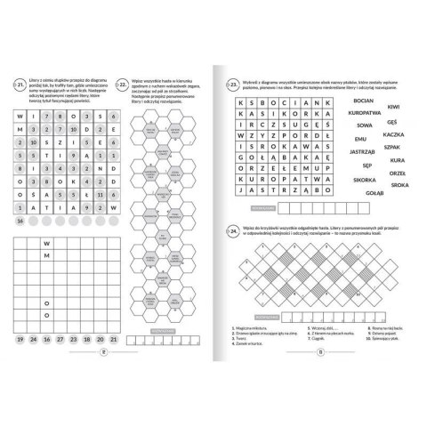 Książka dla dzieci Ciekawe zadania do głowy łamania. Krzyżówki, wykreślanki, szyfrogramy 10+ Aksjomat