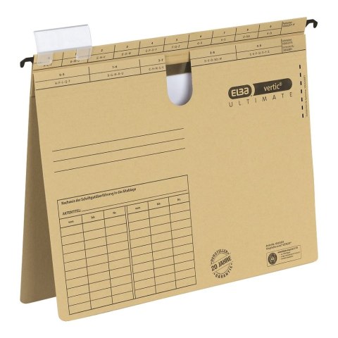 Skoroszyt Vertic Ultimate wiszący A4 brązowy karton 230g Elba (100081039)