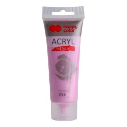 Farba akrylowa matalik kolor: różowy metaliczny 75ml Happy Color (HA 7370 0075-211)