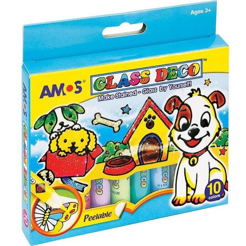 Farba do malowania na szkle kolor: mix 10,5ml 9 kolor. Amos (GD10P10) Farba do malowania na szkle kolor: mix 10,5ml 9 kolor. Amos (GD10P10)