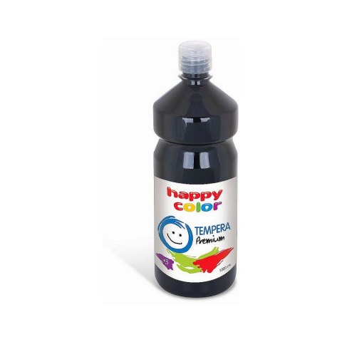 Farba tempera kolor: czarna 1000ml 1 kolor. Happy Color (HA 3310 1000-9)