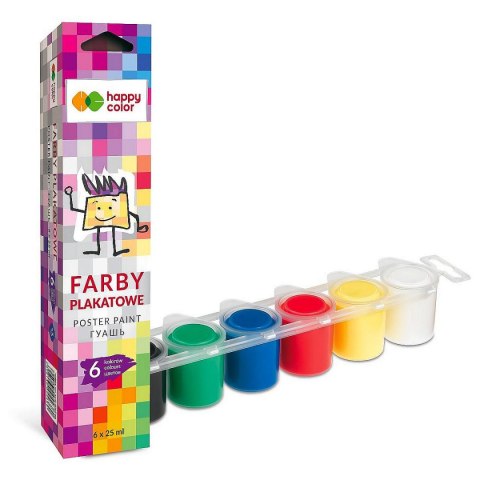 Farba tempera kolor: mix 25ml 6 kolor. Happy Color (HA 3310 0025-K6)
