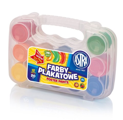 Farby plakatowe kolor: mix 20ml 12 kolor. Astra