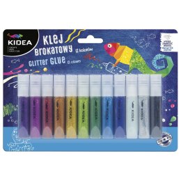Klej w płynie brokatowy 12 kol. 6ml Kidea (KB12KA)