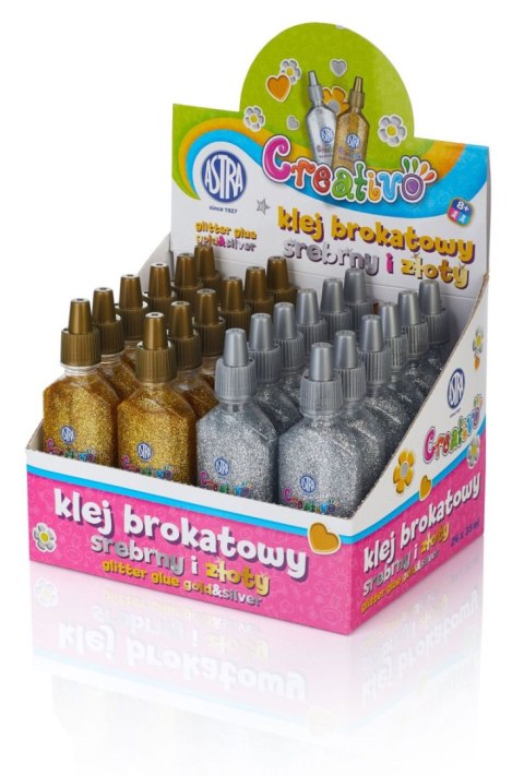 Klej w tubie brokatowy złoty srebrny 35ml Astra Creativo (332118001) Klej w tubie brokatowy złoty srebrny 35ml Astra Creativo (332118001)