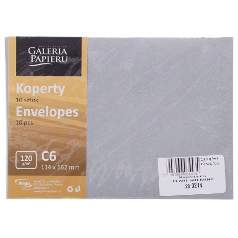 Koperta Millenium C6 srebrna Galeria Papieru (280266) 10 sztuk Koperta Millenium C6 srebrna Galeria Papieru (280266) 10 sztuk