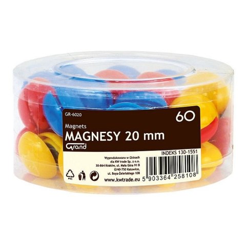 Magnes mix śr. 20mm Grand (CM-205/GR6020-20mm) 60 sztuk Magnes mix śr. 20mm Grand (CM-205/GR6020-20mm) 60 sztuk